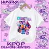 2026 Hot Movie Soft Polyester Baby Girls T Shirt Children's Clothing KPop Demon Hunters Fans Gifts Kids Clothes Fashion Casual Tops