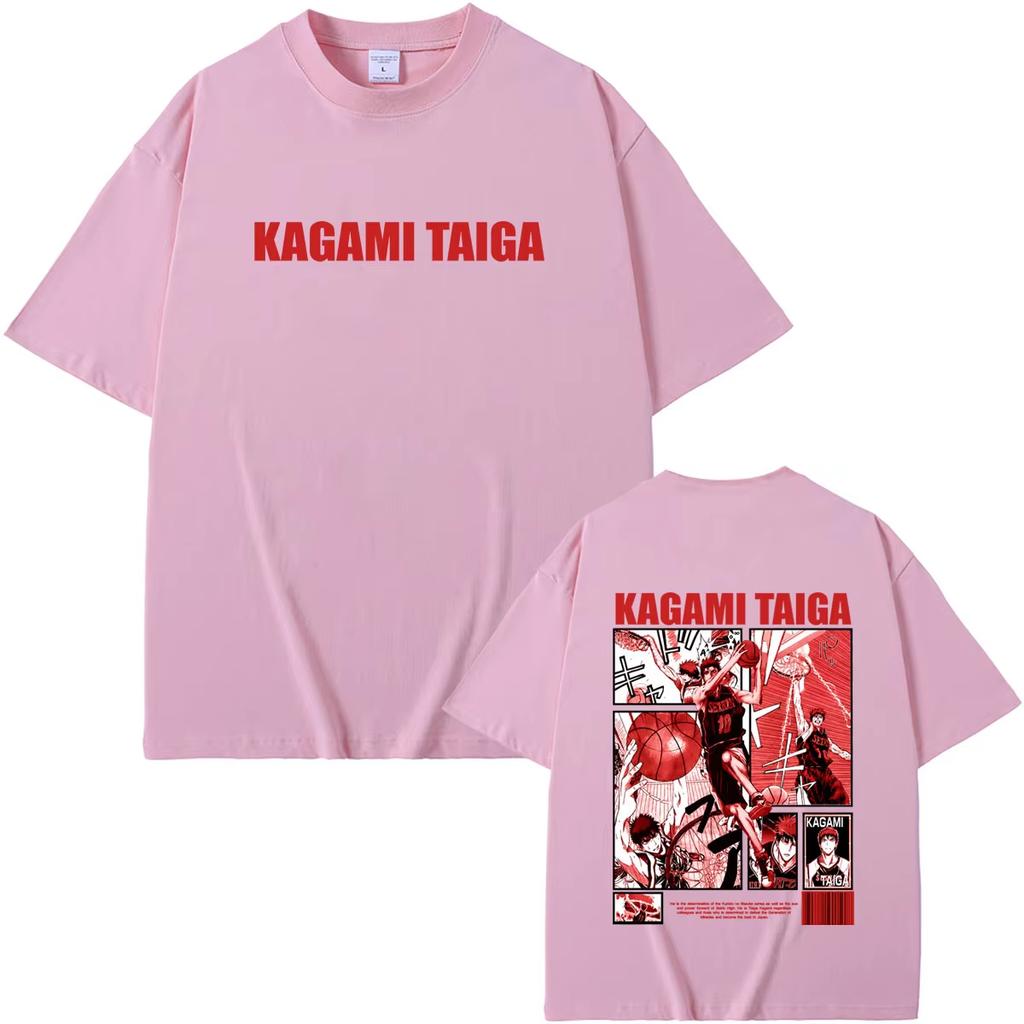 Japanese Anime Kuroko's Basketball Kagami Taiga Graphic Print Unisex Fashion Casual Soft Pure‑Cotton Short‑Sleeve  T-shirt