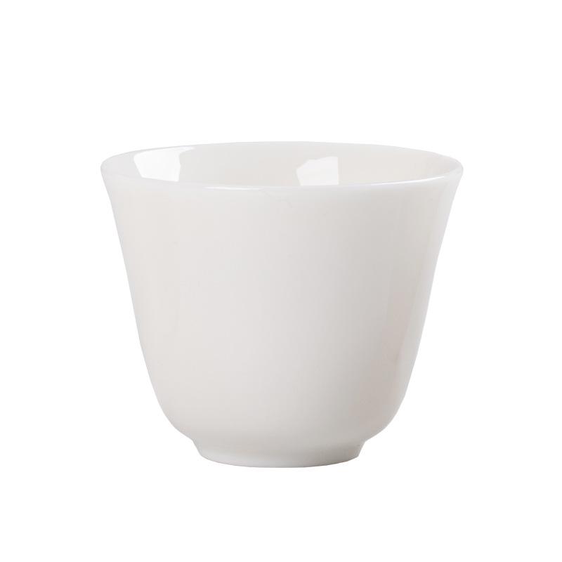 Mutton Fat White Porcelain Kung Fu Tea Cup: Ceramic Tasting Cup for Tea or Wine