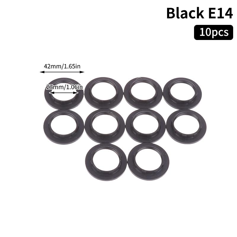 10Pcs E14 E27 Threaded Lamp Socket Rings Pack Black White E12 E26 Lock Lamp Shade Rings For Standard Base Lamp Holder