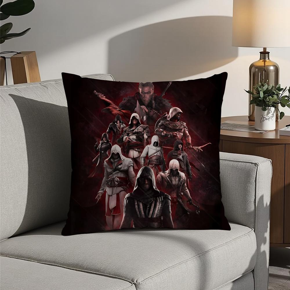 

A-AssassinS C-Creed Game Pillow Case Plush Fabric Soft Pillowcase Double Sided Print Cushion Cover Household Gifts 12x12Inch