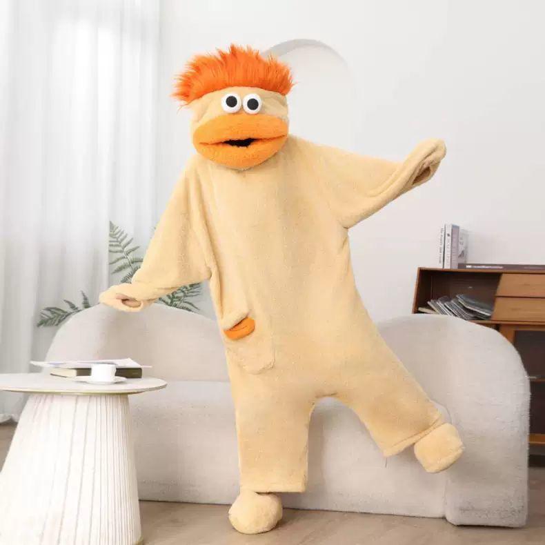 Big Mouth Cartoon Korallenfleece Pyjama - Verdickter Einteiler Winter-Schlafanzug für Damen