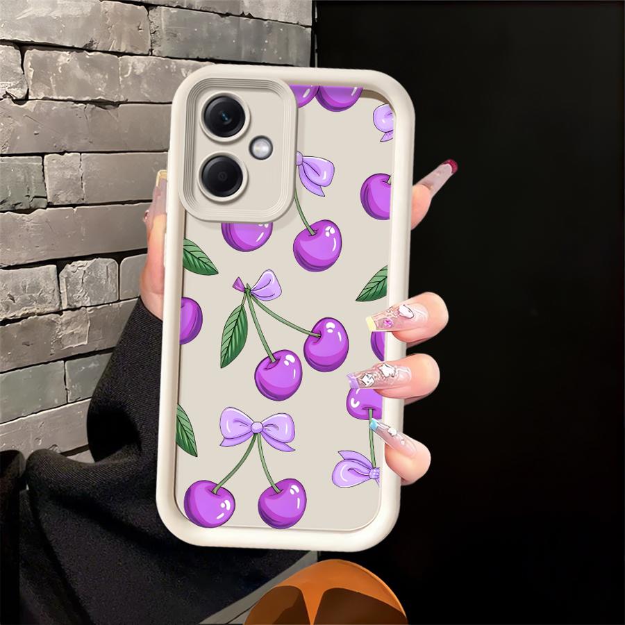 Cartoon Purple Cherry Phone Cover Case for Xiaomi Redmi Note 14 Pro Plus 12C 12s A1 A2 A3 A4 11s Note 13 11 13C 14C 12 10