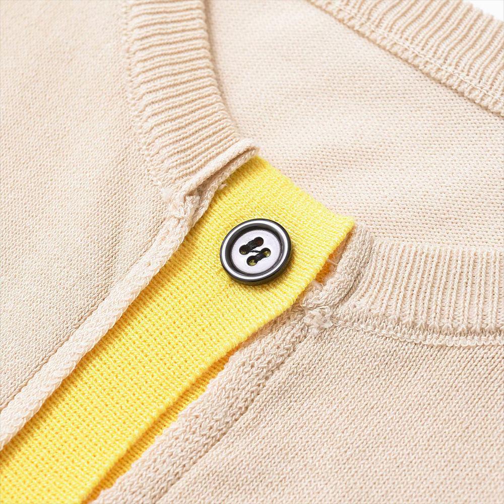 Women's Spring 2025 Round Neck Single-Breasted Color Block Patchwork Knit Top