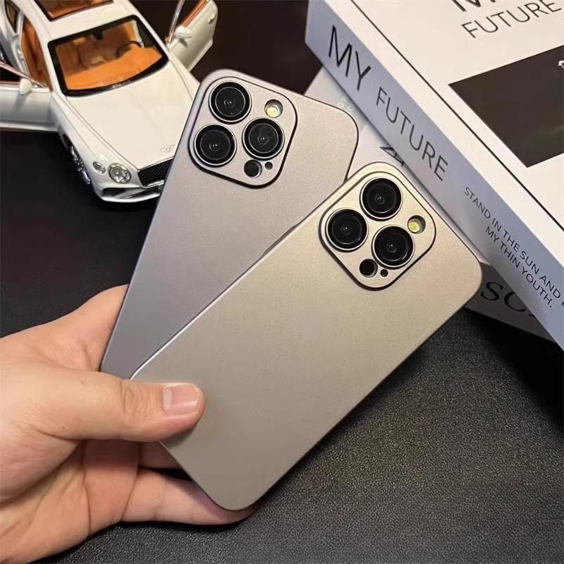 Minimalist and High End Titanium Texture IPhone16pro  Apple 14 Phone Case  15ProMax New Men's and Women's