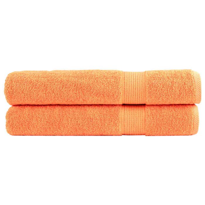 VidaXL Serviettes de Qualité Supérieure 2 pcs, Serviettes de Douche, Draps de Bain, Serviettes d'Invité de Toilette, Orange 137389