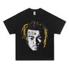 Y2K Punk XXX Tentacion Portrait Graphic TShirt Soft Cotton Short Sleeve Oversized Round Neck for Guys Gals Hip Hop Streetwear