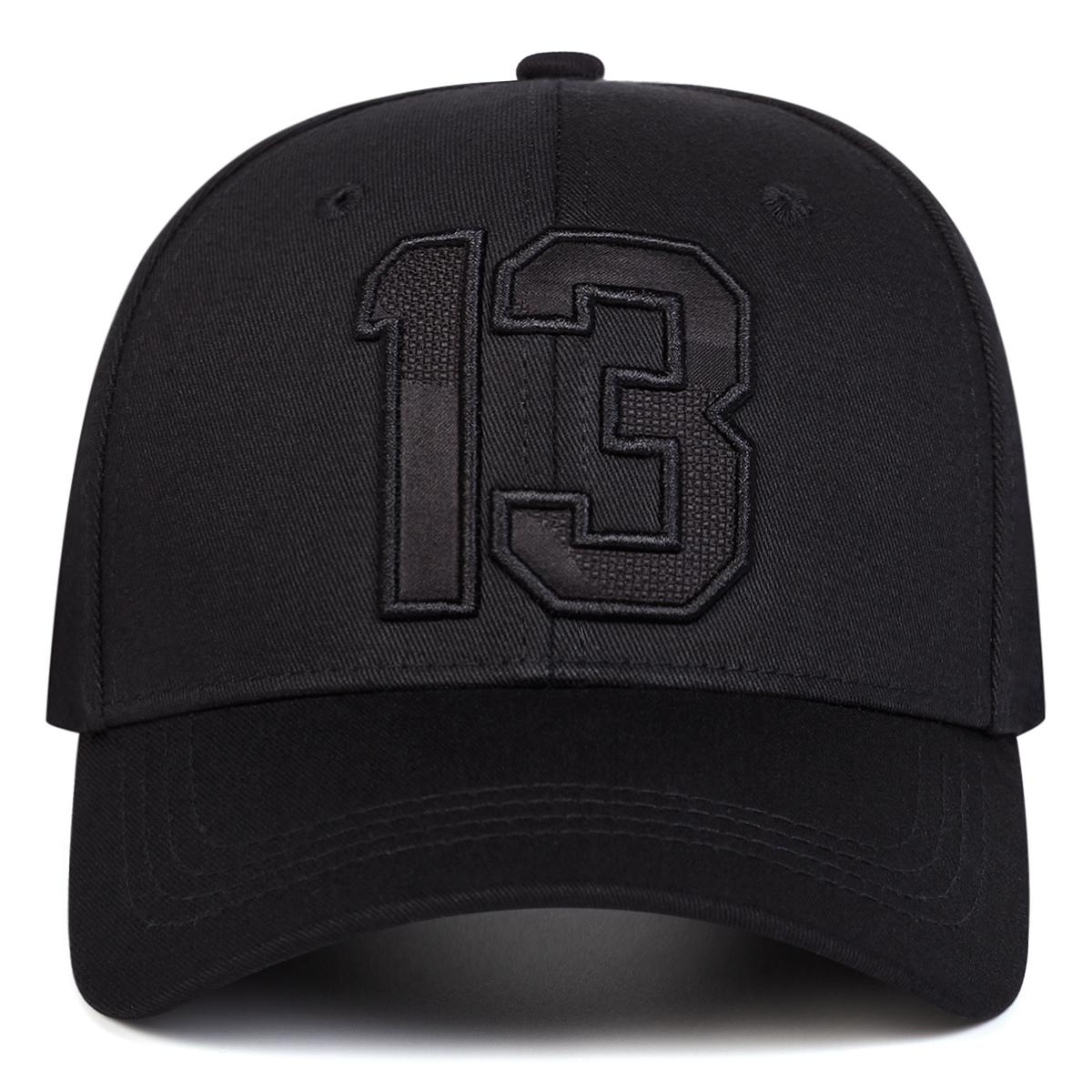 

13 Embroidered Baseball Cap Street Rapper Hip-hop Hat Fashionable Outdoor Leisure Sunscreen Hats Travel Caps чорний