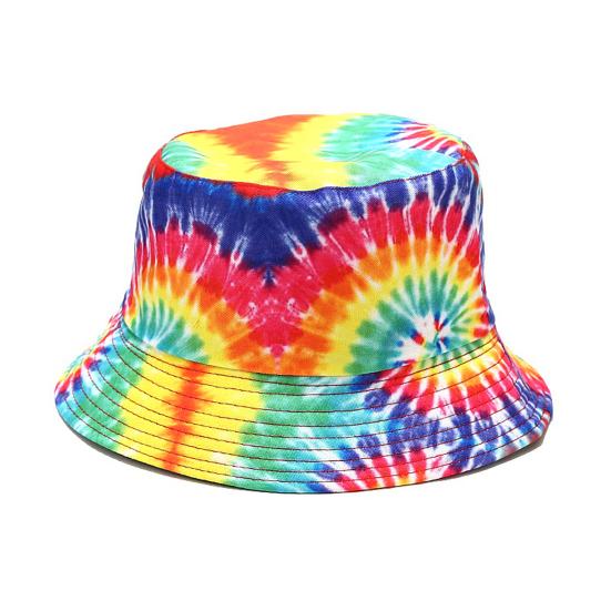 Sun Hat Tie-die Printed Reversible Double-sided Men and Women Bucket Hats for Hunting