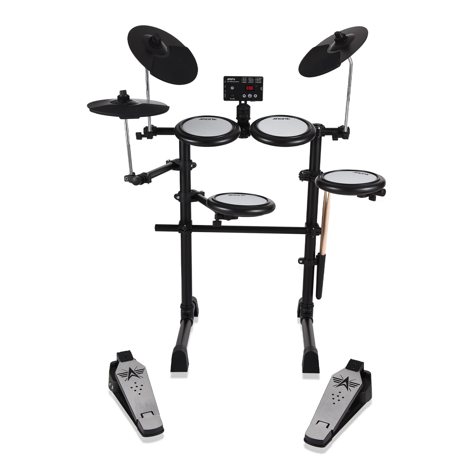 

AROMA Electric Drum Set Электронная ударная установка для взрослых начинающих 144 различных тонов 12 барабанных тонов чёрный