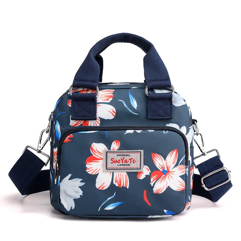

Fashion Floral Pattern Women s Shoulder Bag Durable Nylon Handbag Female Multi Pockets Messenger Bag sac 21cm x 22cm x 11cm
