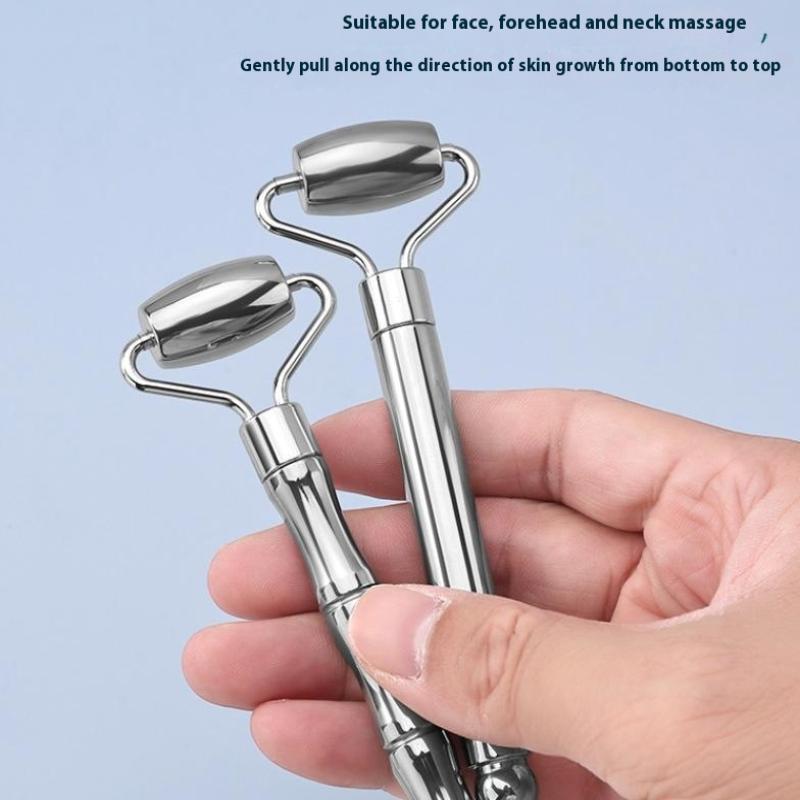 Facial Roller Gua Sha Beauty Face Neck Massage Tool Stainless Steel Skin Tightening Face Lifting Beauty Care Massage Roller
