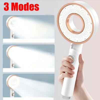 3 Modes Adjustable Showerheads High Pressure Shower Head Water Saving One-Key Stop Water Spray Nozzle Bathroom Faucet Accessory