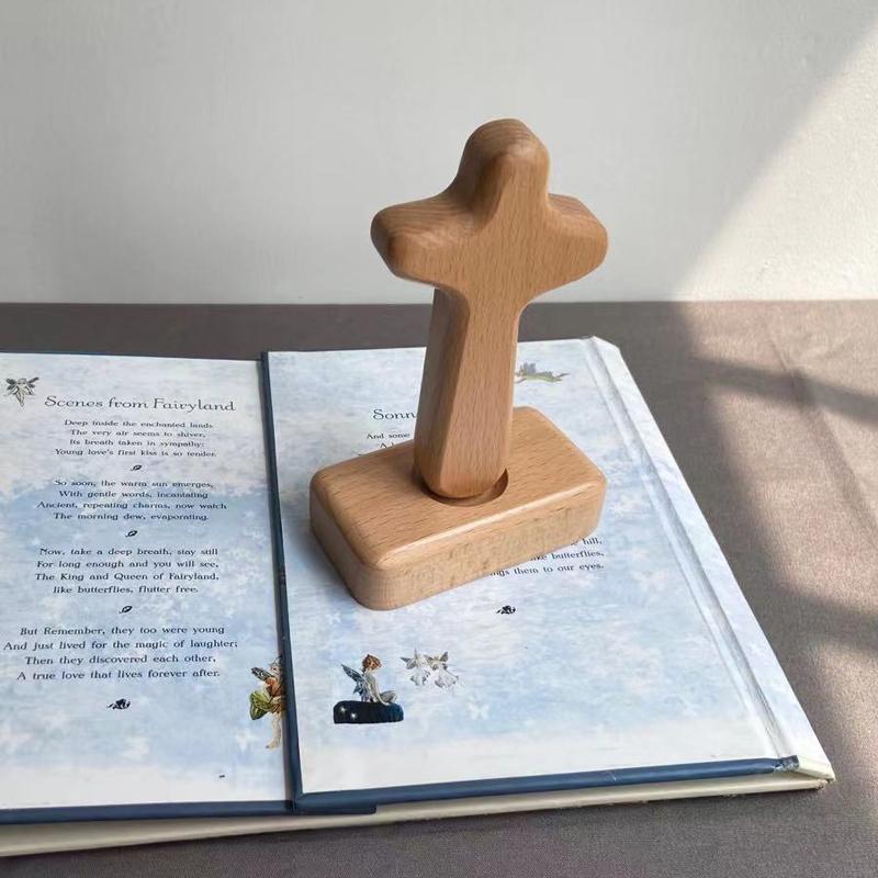 Wooden Cross Crafts Desk Ornaments Beech Wood Cross Wood Carving Table Decor Christian Cross Decoration Christmas Jesus Christ