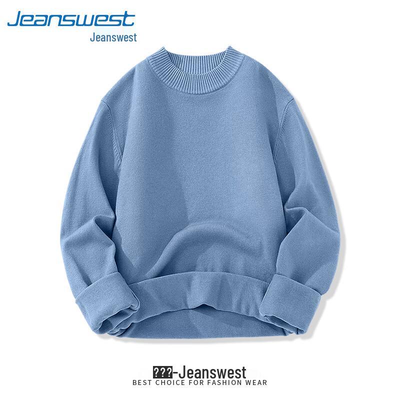 Jeanswest Men's Solid Half-Turtleneck Knitted Sweater