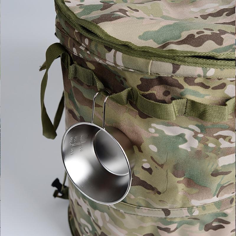 Camping Trash Can Foldable Garbage Bin with Zippered Lid Foldable Garbage Container for Campsites Outdoor Picnics BBQ
