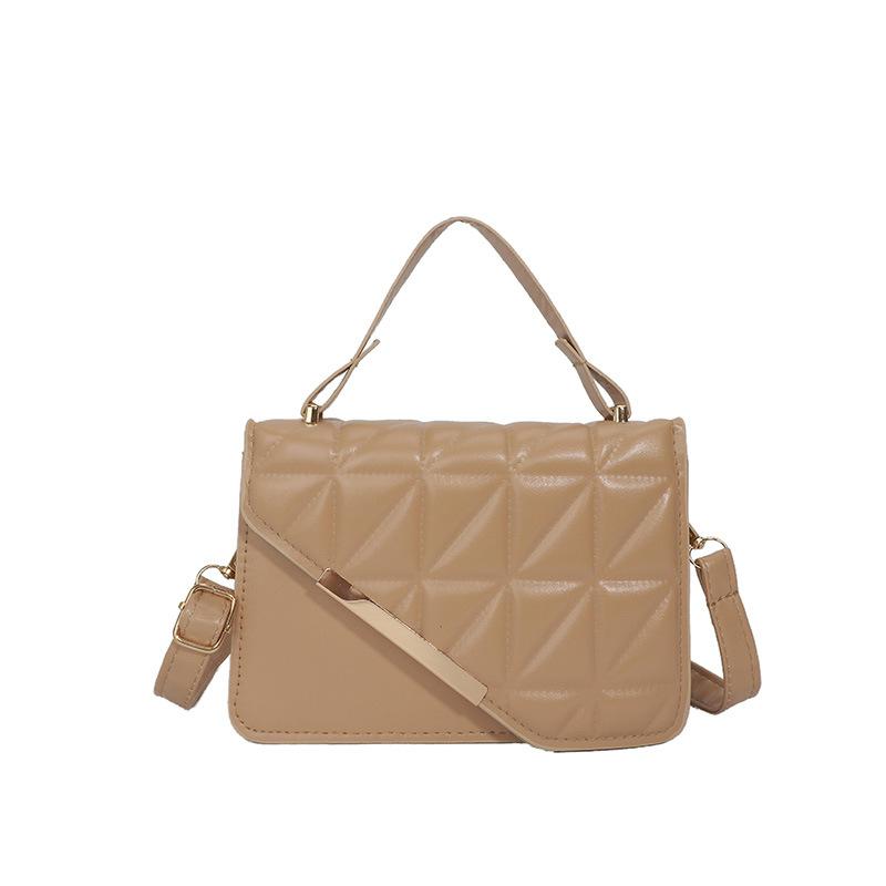 Rhombus Texture Bag Women's New Trendy Portable Small Square Bag Fashion Chain Solid Color Shoulder Messenger Bag