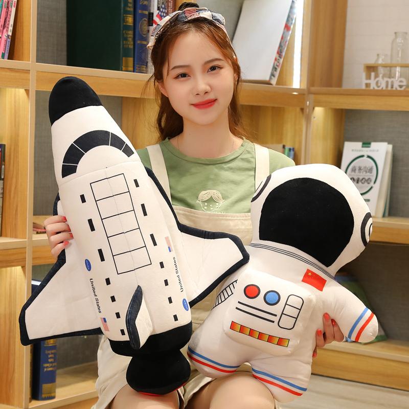 

Plush Astronaut Spaceship Toy 1pc Stuffed Soft Doll Cartoon Pillow for Kids Creative Boys Birthday Gift 40cm