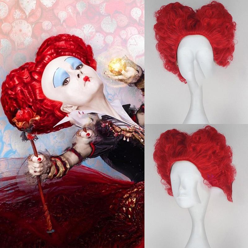 Enchanting Alice In Wonderland Queen Of Hearts Burgundy Curls Wig For Spectacular Cosplay