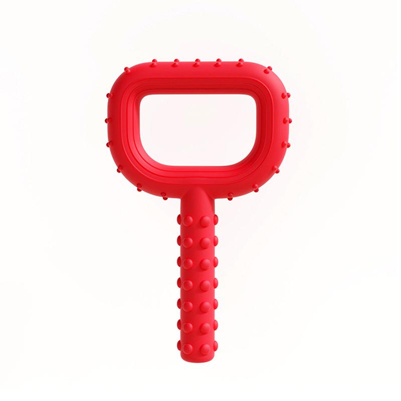 

1 шт. Детский прорезыватель для зубов D-образной формы, сенсорный жевательный красный зеленый силиконовый клей для зубов при прорезывании зубов, аутизме, кусании, жевании, уходе за ребенком, разговорные инструменты