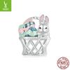 Easter Egg Rabbit Diy Bracelet Beaded, Spring Fresh S925 Sterling Silver Bead Separator