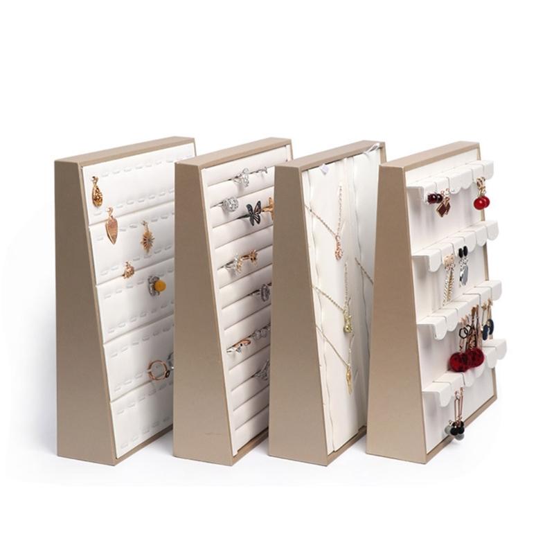 Sturdy Leather Jewelry Display Stand Featuring Weighted Bottom For Tipping Prevention And Effortless Jewelry Arrangement
