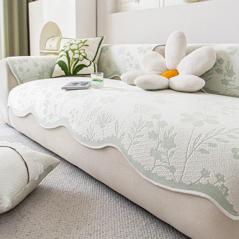 

2025 new cool Doudou ice silk sofa cushion summer non-slip mat seat cushion summer cool backrest cover 90*70
