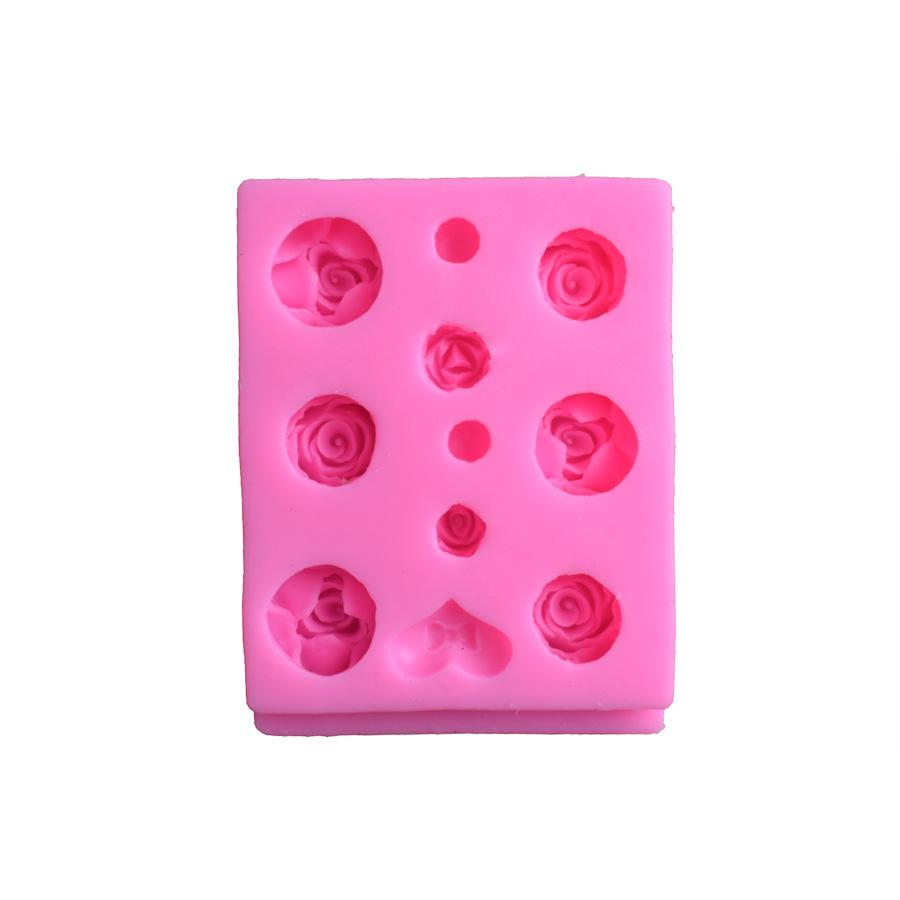 11 Double-layered Small Flower Rose Flower Fondant Silicone Mold  Chocolate Cake Decorated Clay Mold
