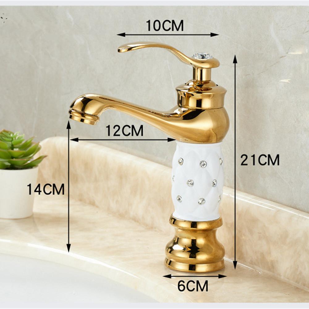 Tuqiu Змішувач для ванної кімнати Латунь Золотий білий Змішувач для раковини Холодна гаряча вода Змішувач для раковини Змішувач на палубі Чорний кран з рожевого золота