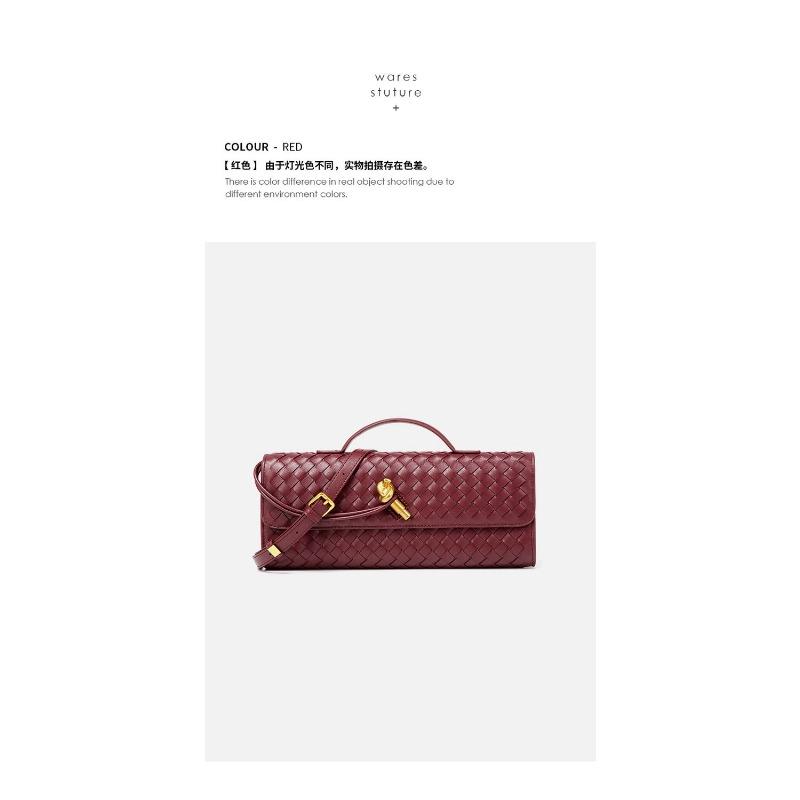 Woven bag, one shoulder baguette bag, niche high-end horizontal style, hand-held dinner bag, crossbody versatile bag, fashionable and exquisite