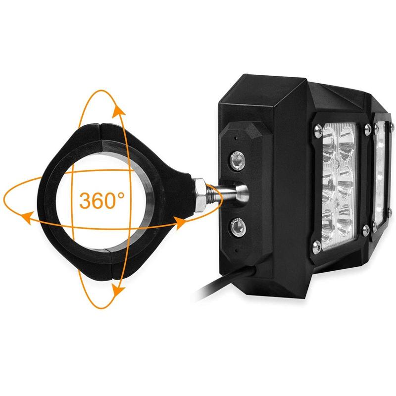 2PCS UTV Side View Mirrors Rearview Mirror with LED Spot Light for Polaris RZR 900 1000 1.75"-2" UTV