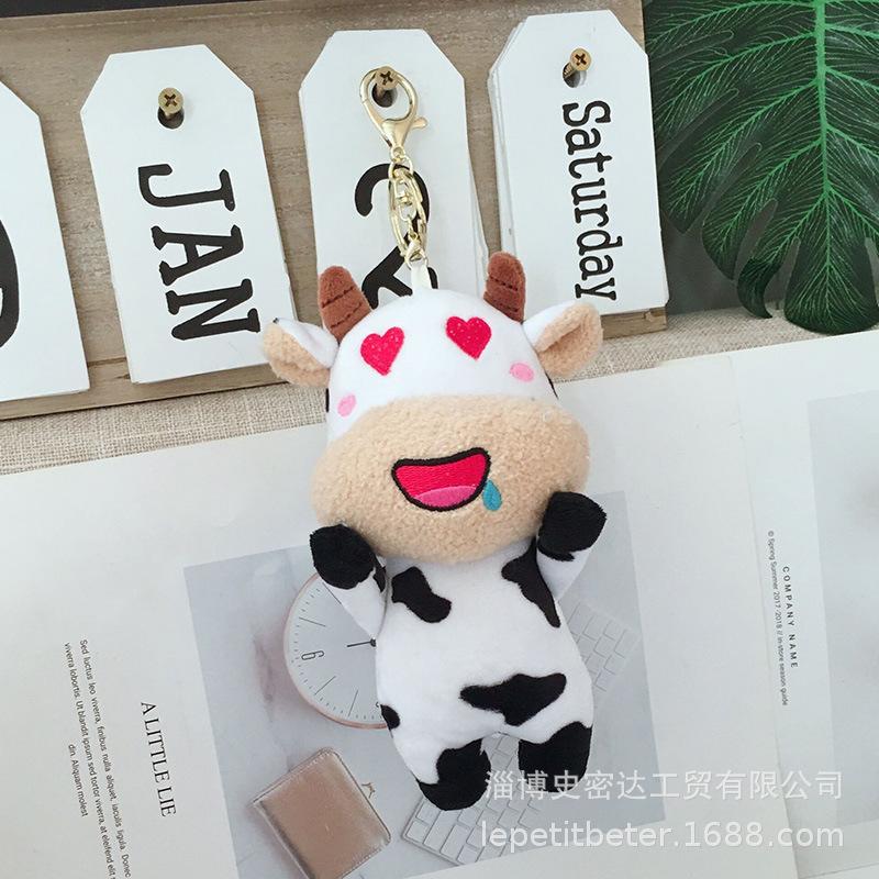 Dukke Jente Søt Søt Dyrekrets Ku Dukke Kalv Nøkkelring Veske Anheng Plysjleketøy Bryllupsgave