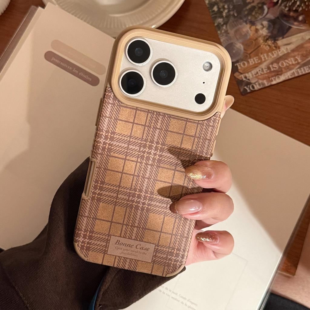 Leder im britischen Stil Geeignet für Iphone16 für Apple 17promax Handyhülle 15 Retro Braun 14 Sturzsicher 13 Weiche Hülle