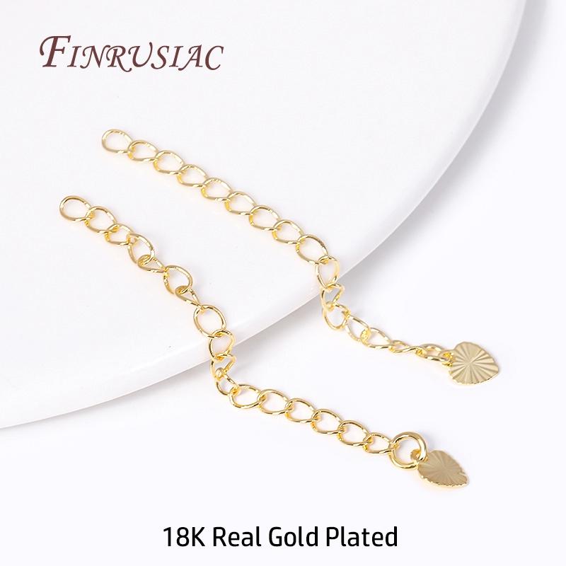 Brass Metal Extension Chain Connectors For DIY Necklace Bracelet Jewelry Making Findings 18K Gold Plated Chain Extender with Tag
