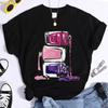 Nail Polish Print Tshirt Unisex Makeup Beauty Aesthetic Graphic T Shirt Female Tee Tops Cosmetics Black Tshirt Ladies Tee Clothes