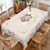 Rose Daisy Printed Rectangle Tablecloth Wedding Party Home Decor Washable French Floral Pattern Table Cloths Kitchen Table Decor