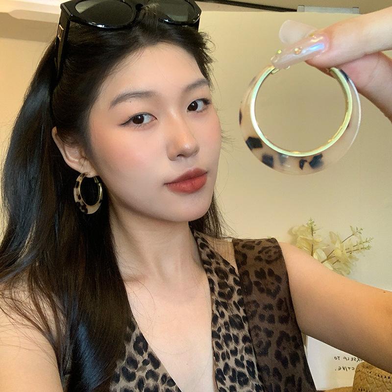 Maillard coffee amber earrings women's light luxury niche stud earrings commuter ear jewelry