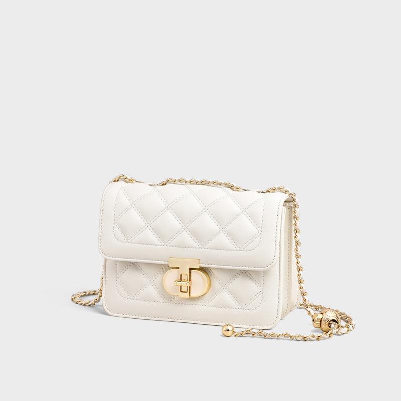 Bag Women's New Summer Leather Women's Bag Messenger Bag Chain High-end Shoulder Small Square Bag