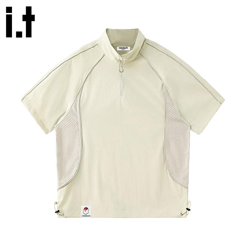 :CHOCOOLATE IT Men s Half-Zip Sport Short Sleeve T-Shirt 3XL