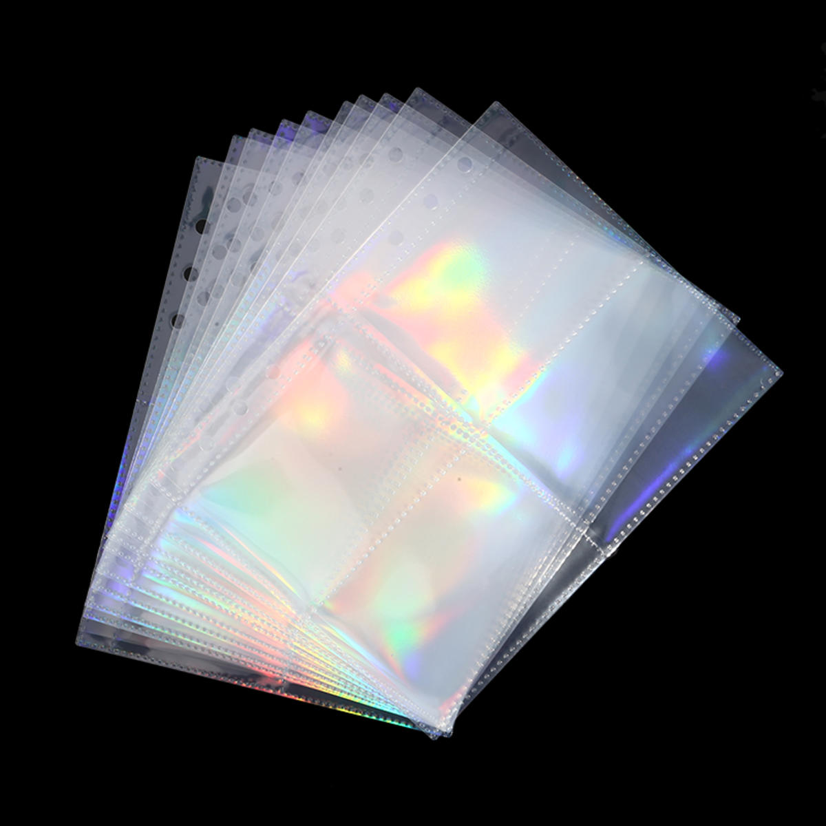 

10pcs 4 Grids Photo Album Inner Pages A5 Kpop Binder Photocard Holder Photo Card Loose Leaf Idol Card Collect Book Refill Page rainbow