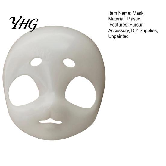 White Animal Mask DIY Base for Fursuit, 3D Cosplay Mask, Blank Furry Therian Halloween Costume Parties