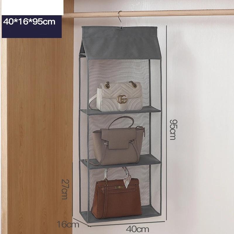 Closet Handbag Hanging Organizer For Wardrobe Storage Bag Door Wall Clear Sundry Shoe Bag with Hanger Pouch Handbag Organizer