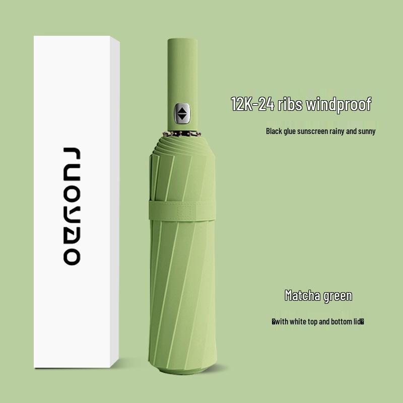 Automatic 60-Rib Folding Umbrella with UV Sun Protection