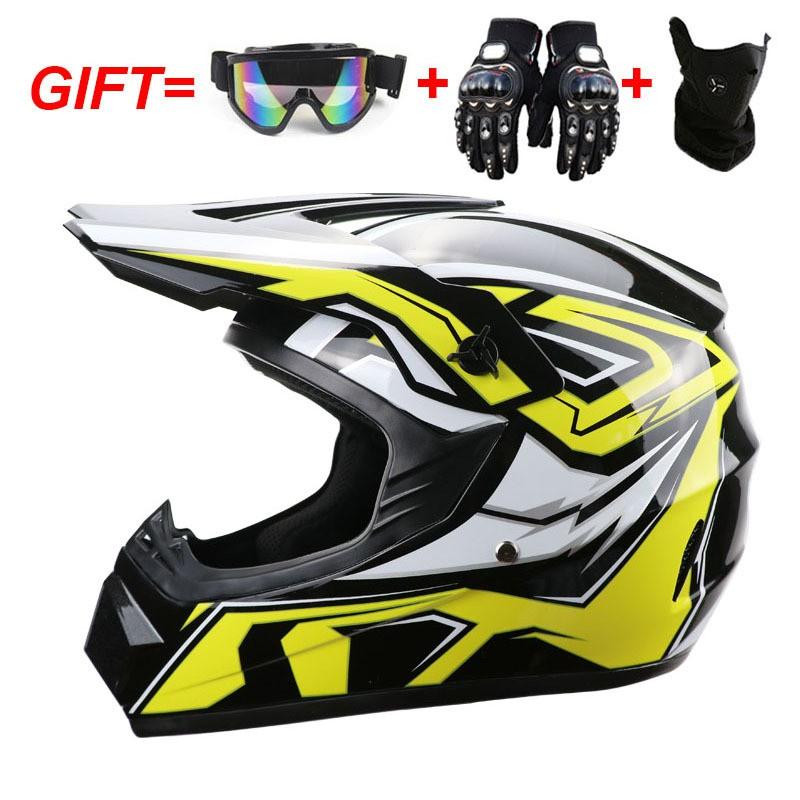 Full Face Motorcycle Helmet Off-Road ATV Dirt Bike Downhill Mountain Karting Adult Unisex ABS Safety Gear