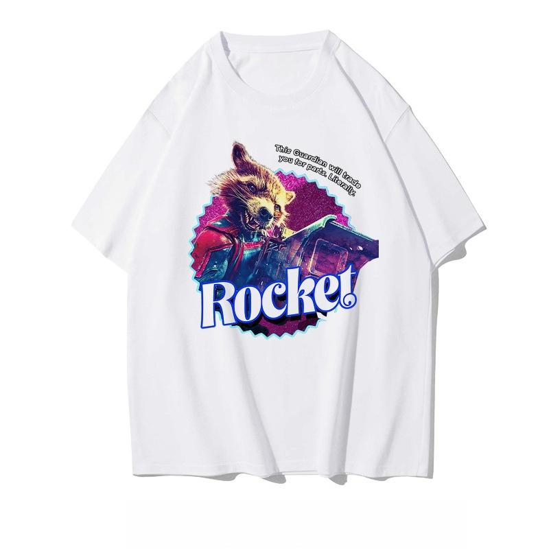 Originální pánské a dámské tričko s krátkým rukávem s potiskem Groot a Raccoon z Strážců Galaxie, velká velikost, pánské oblečení