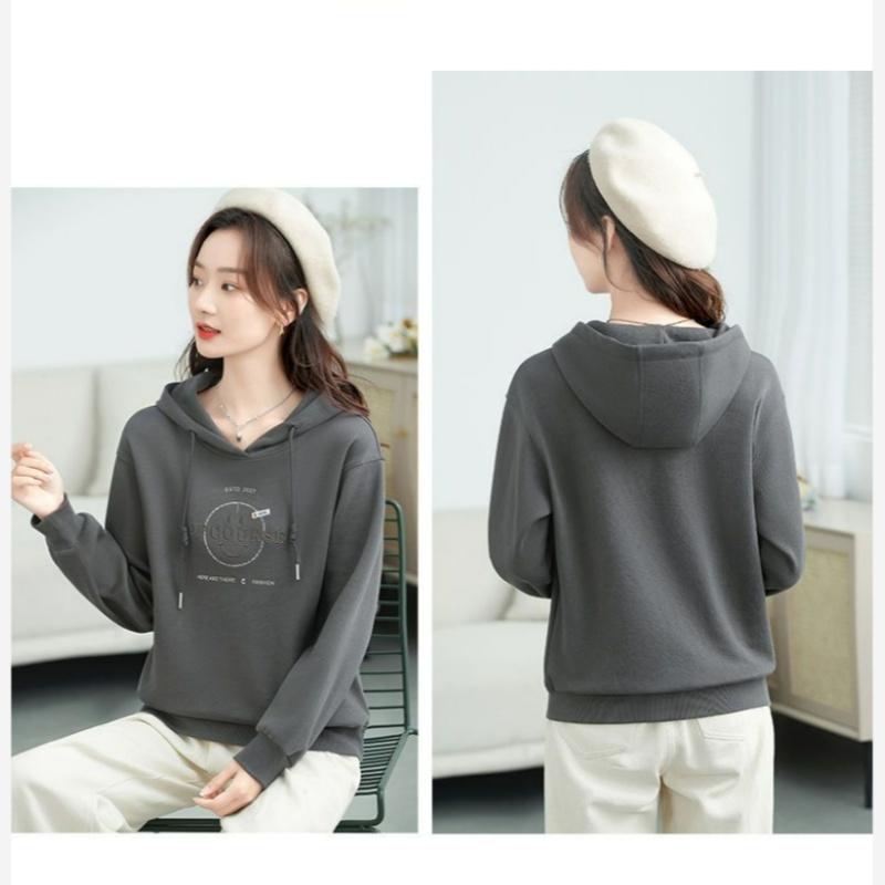 Hooded Sweater Women's Spring and Autumn Long-sleeved Blouse Temperament Loose and Thin Casual Jacket