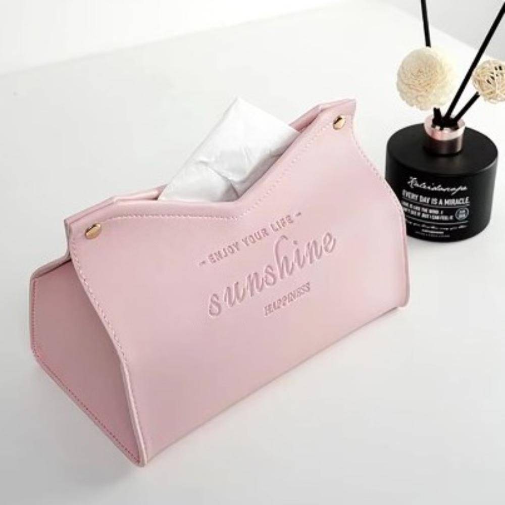 Solid Color Napkin Holder Multi-purpose Tissue Paper Storage Bag Dustproof Tissue Box  Desktop