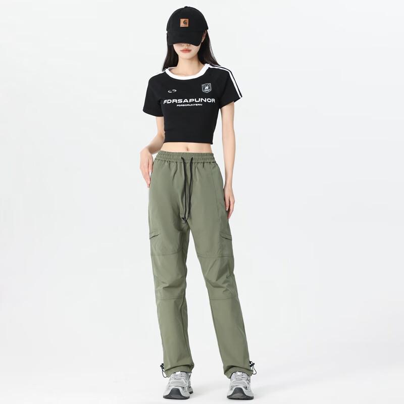 ROMON Men's American Loose Straight Cargo Pants