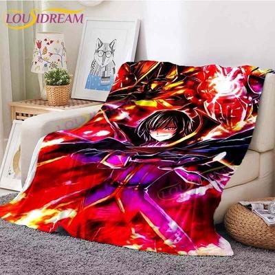 Classic Anime Blanket Code Geass Flannel Throw Blanket Lelouch Chair Sofa Lazy Blankets Cartoon Blankets for Home Bedroom Travel
