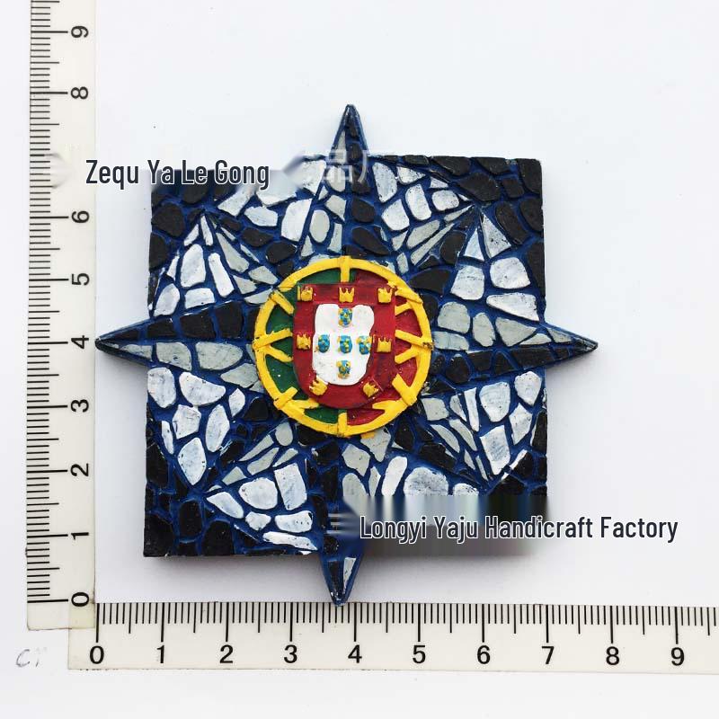 Hand-Painted Resin Magnetic Souvenir Stickers from Portugal